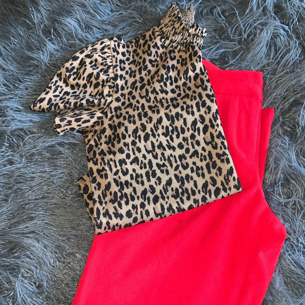 Cheetah print turtleneck